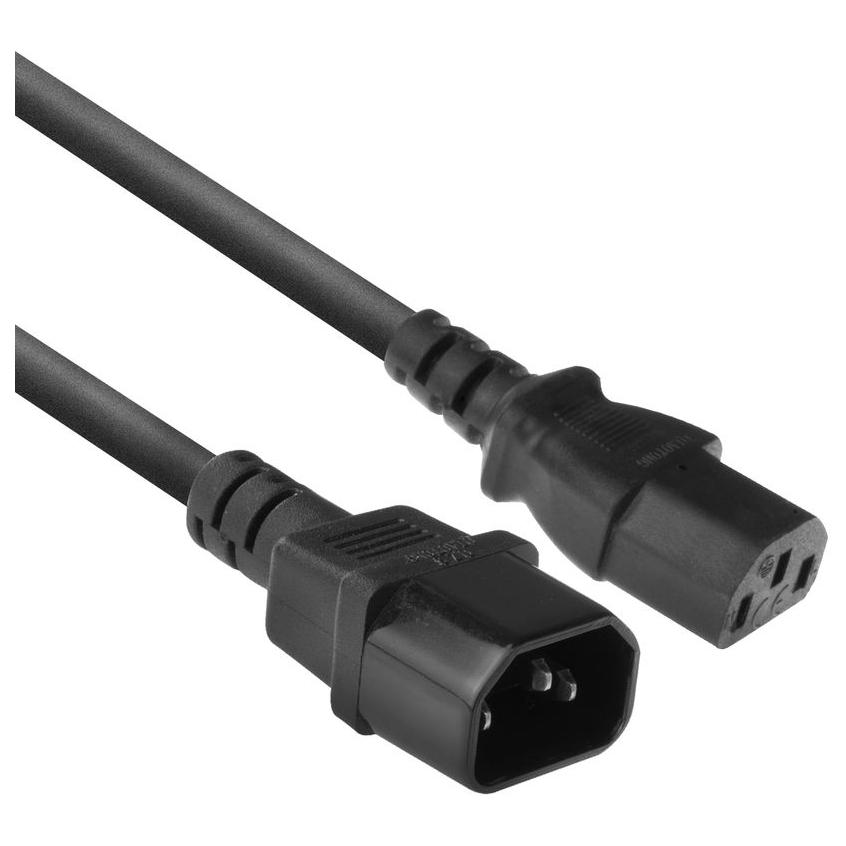 ACT AC3315 1.8m Power Cable Black C13 to C14 Connector