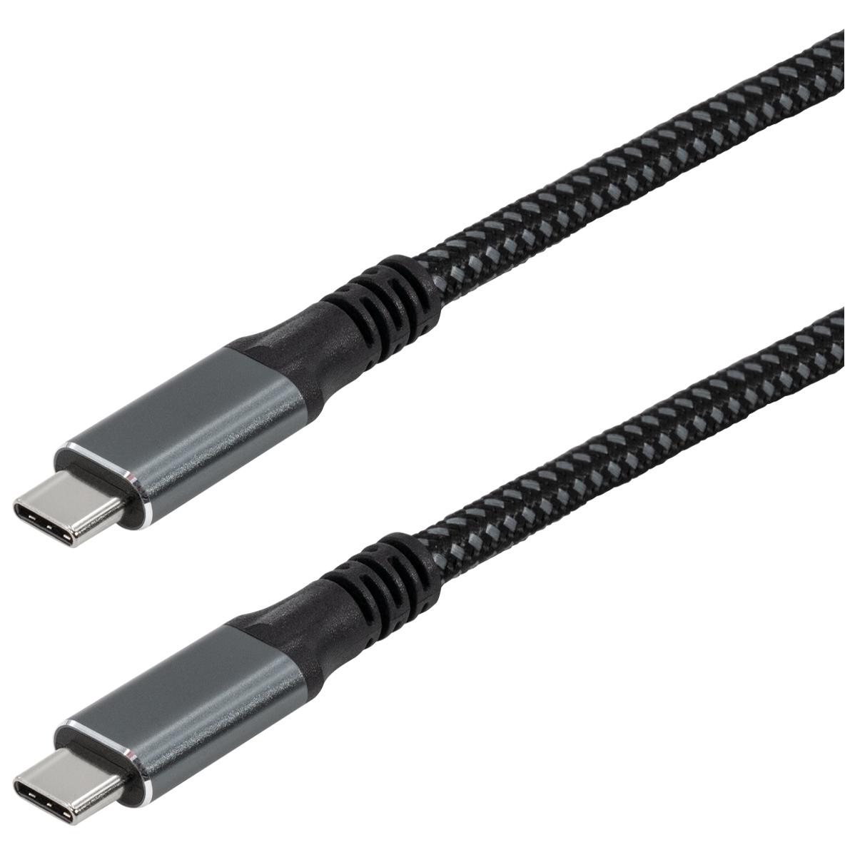 Transmedia C 531-2 USB-C Cable, 2m, Black and Grey