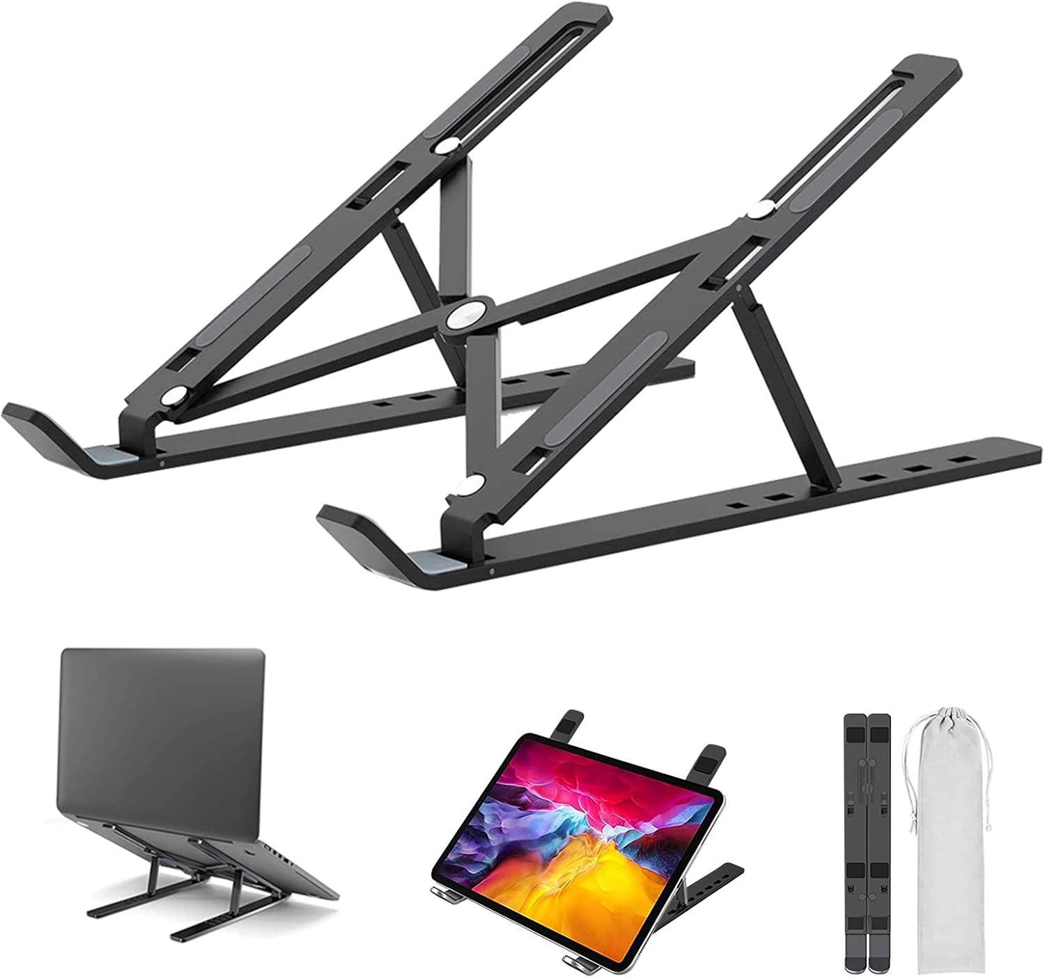 Soporte ajustable para portátil SANAG para escritorio, tableta y ordenador - Soporte ergonómico plegable para portátil universal