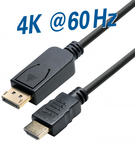 Câble vidéo Transmedia C 310-2, 2 m, DisplayPort vers HDMI Noir