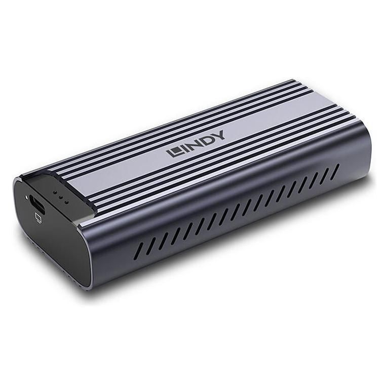 Lindy M.2 External Enclosure - NVMe Card / PCIe 4.0 - USB4 - Dark Grey