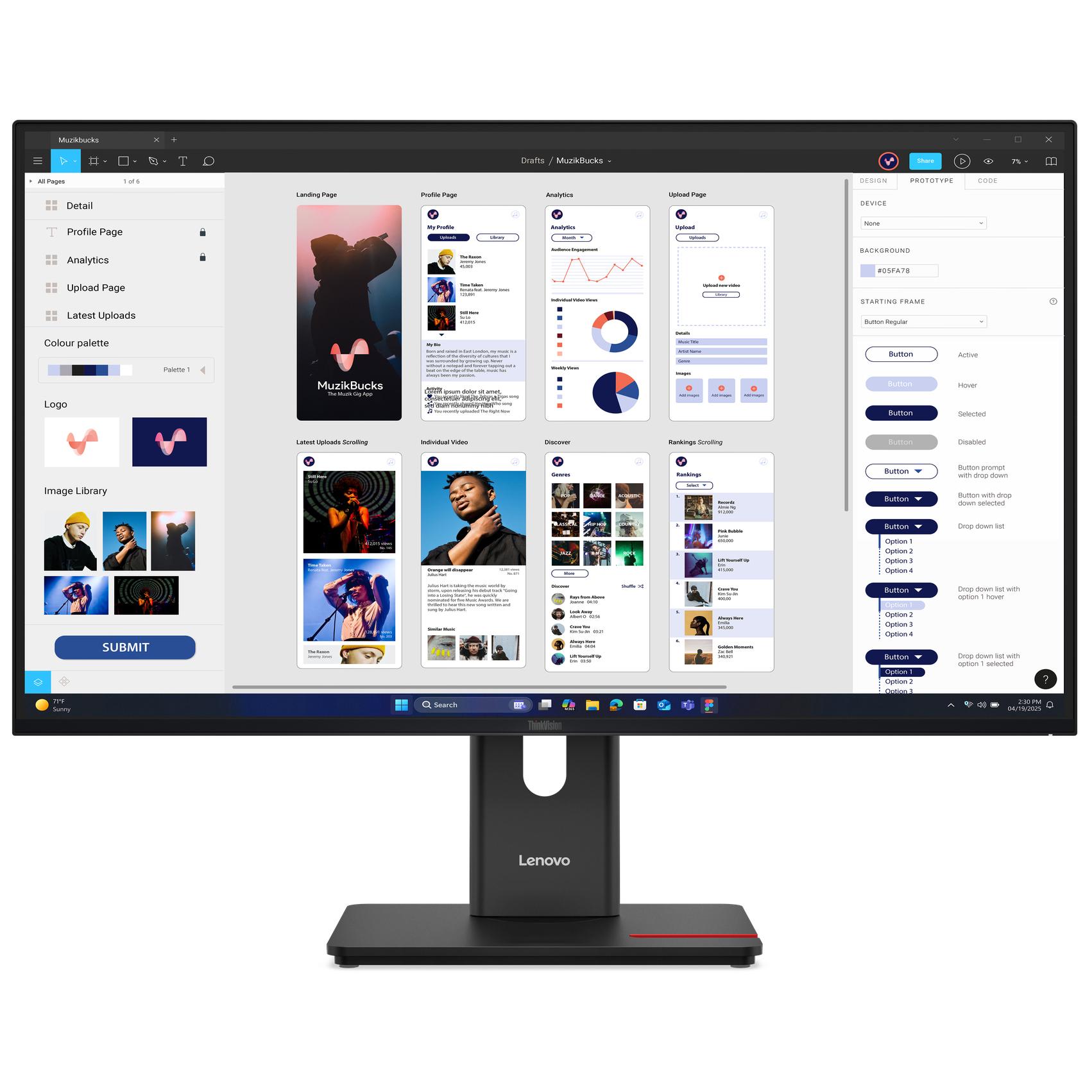 Monitor Lenovo ThinkVision T32UD-40 de 80 cm (31.5 pulgadas) 4K Ultra HD