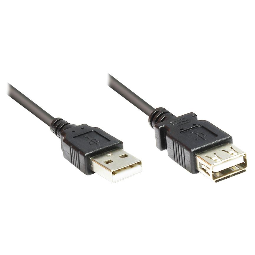 Alcasa USB 2.0 Cable - 0.3m, Black