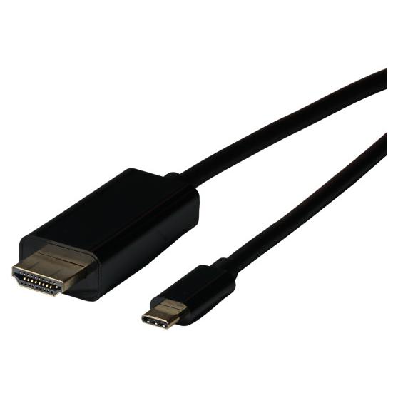 Cable de vídeo EFB-Elektronik USB Tipo C a HDMI, 2 m, Negro