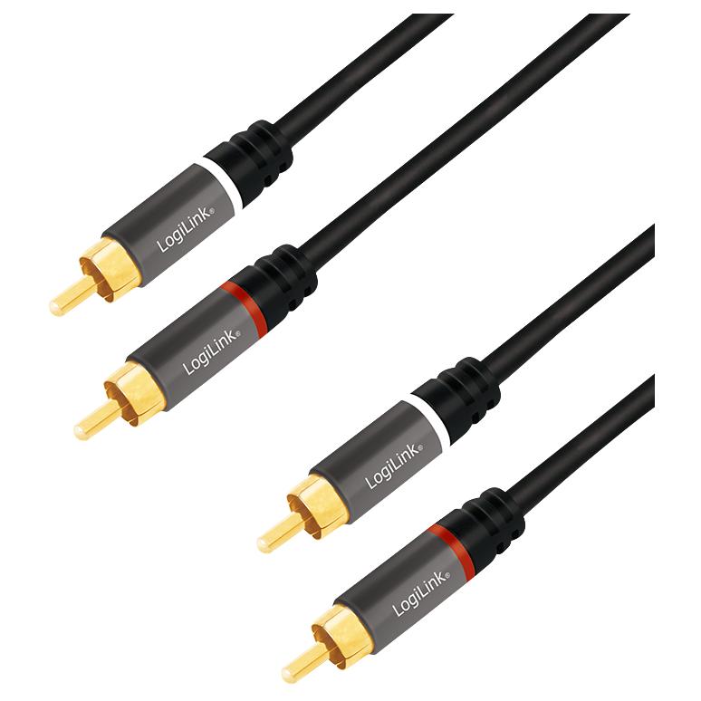 Cable de audio LogiLink 2 x RCA 1 m