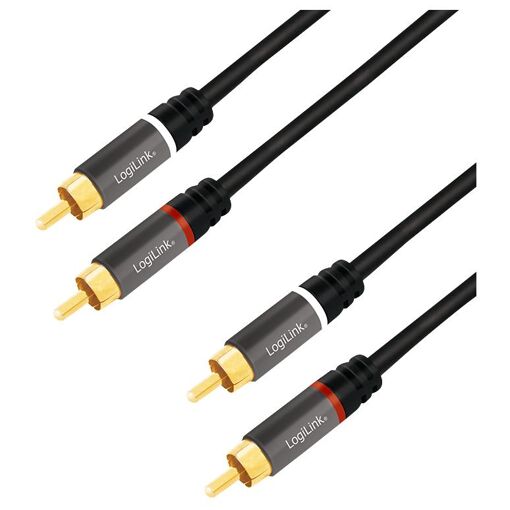 Câble audio LogiLink 2 x RCA 1 m