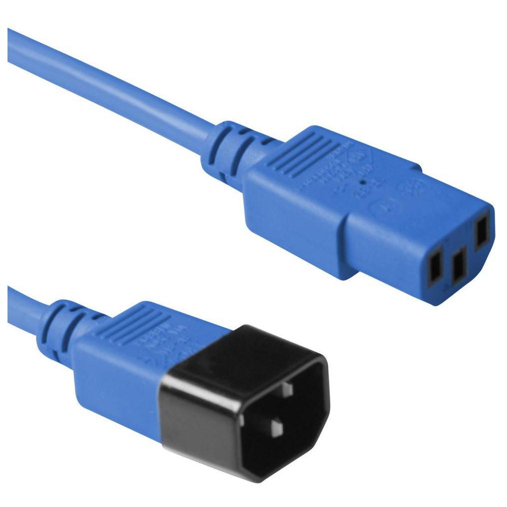 Cable de alimentación MicroConnect PE1413B09, azul, 0,9 m, adaptador C13 a C14