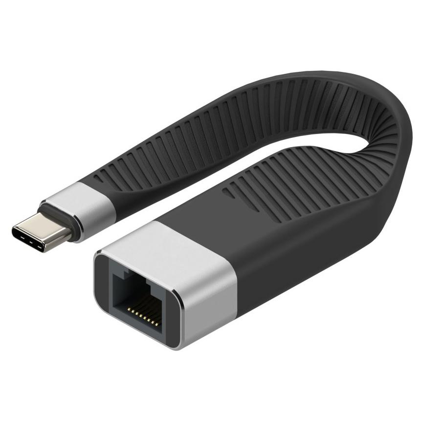 Cable de red Techly ICOC USB-C a RJ45, 0.144 m, Negro