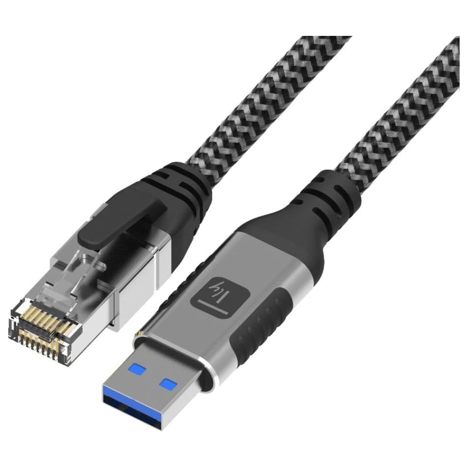 Cable de red Techly Cat6, 1 m, Negro/Plata