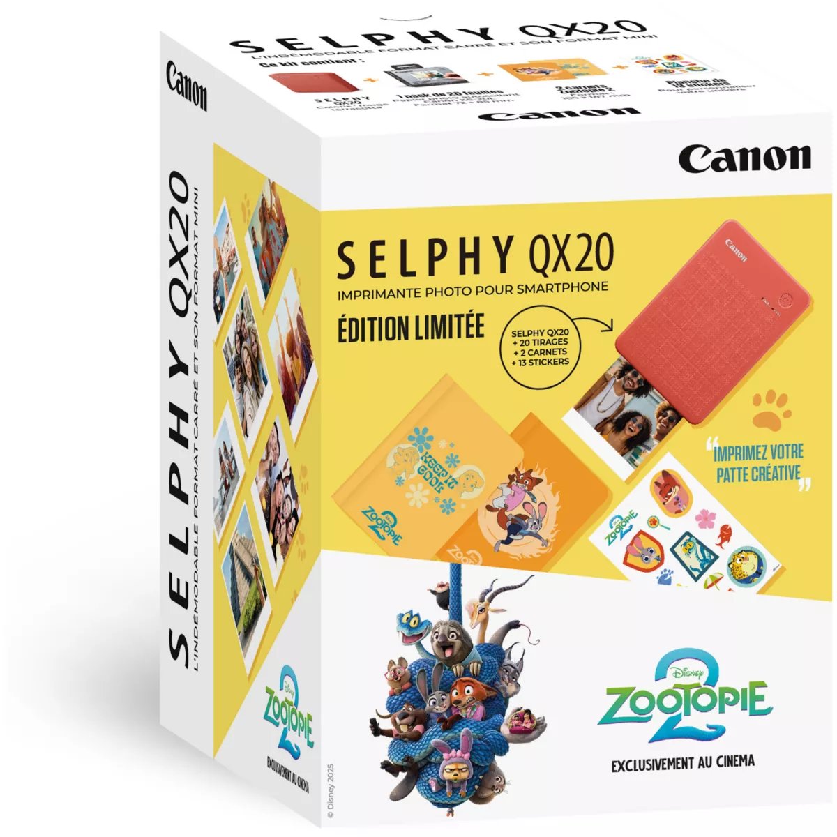 Imprimante photo portable Canon SELPHY QX20 Édition limitée Zootopie 2, rouge