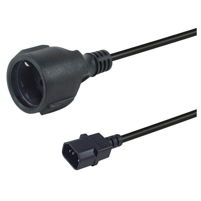 Equip Electric Cable Black 0.25m IEC C14 CEE7/3