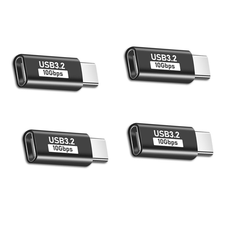 Adaptador INF Tipo-C Femenino a Masculino 3.1 Recto (Paquete de 4) - Transferencia Rápida, Audio/Video, Carga Rápida