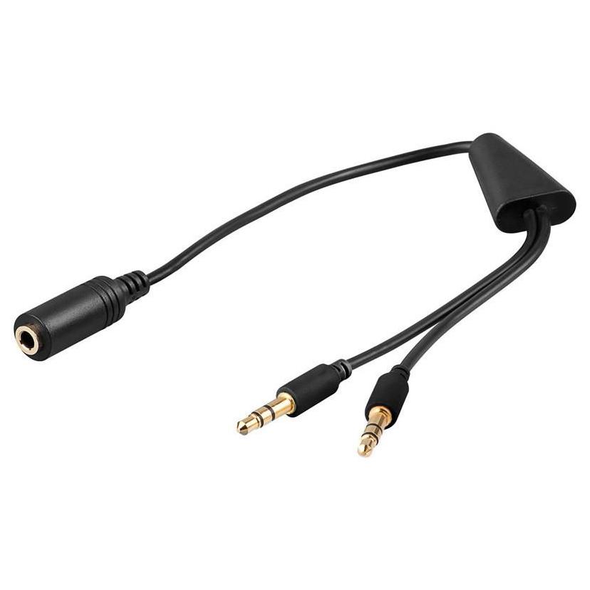 Câble audio MicroConnect AUDAL 0,4 m, 2x 3,5 mm vers 3,5 mm mâle-femelle