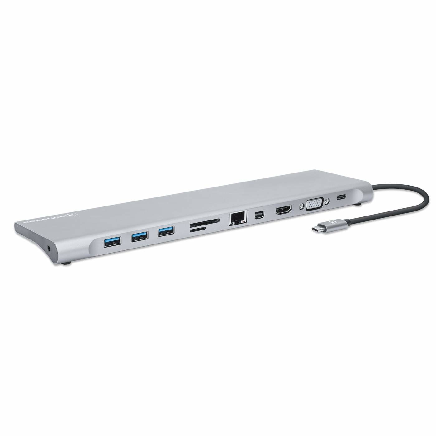 Manhattan USB-C Docking Station with Ethernet, 100W Power Delivery