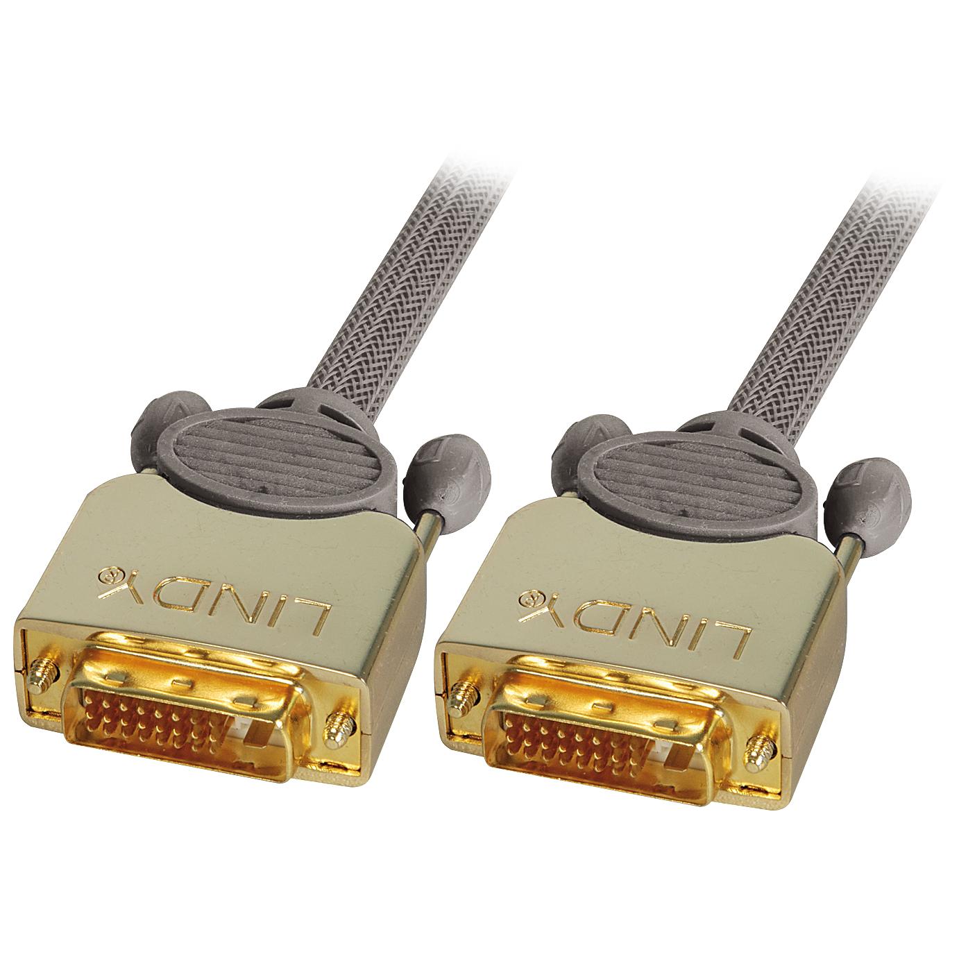 Cable Lindy DVI 5 m DVI-D Gris Carbón
