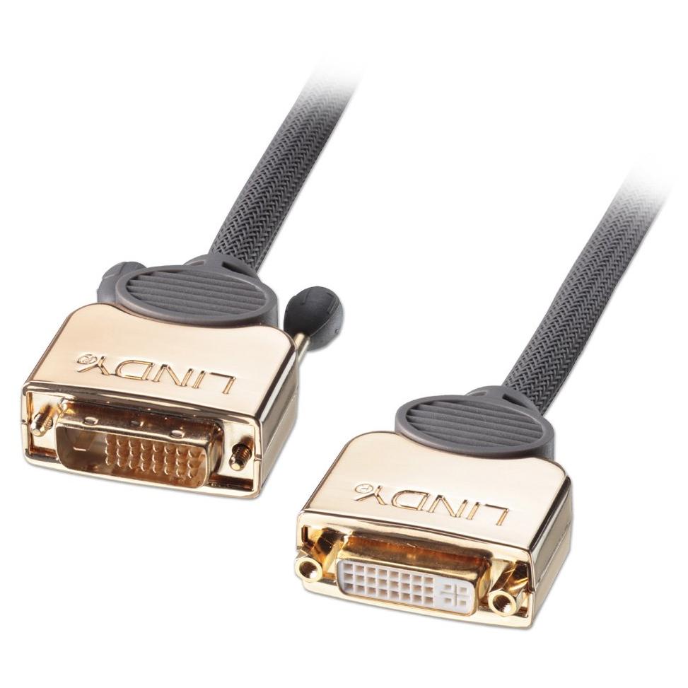 Lindy DVI Cable 3m (DVI-D, Black and Gold)