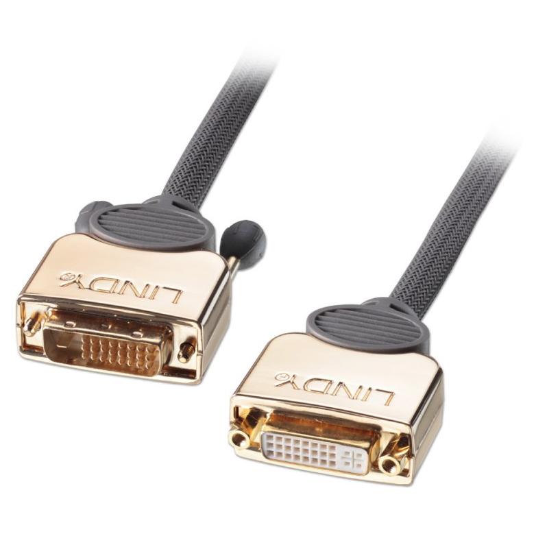 Cable Lindy DVI de 5 m DVI-D Negro y Dorado