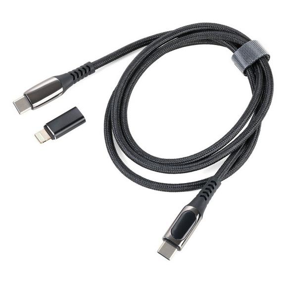 Troika USB-C to USB-C/Lightning Cable, 1m, Black