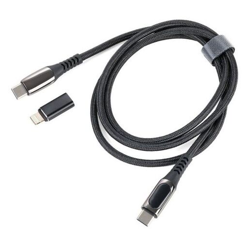 Troika USB-C to USB-C/Lightning Cable, 1m, Black
