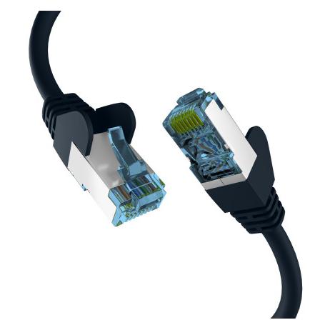 EFB Elektronik Cat7 Network Cable, 0.25m, S/FTP (S-STP), Gold Plated RJ-45 Connectors, Black