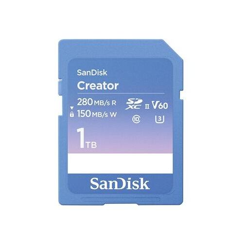 SanDisk Creator Flash Memory Card - 1TB - Video Class V60 / UHS-II U3 / Class 10 - SDXC UHS-II