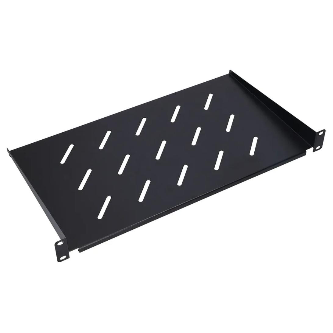 Extralink 1U 350mm Shelving Unit, Black, 19" for Rack Cabinets