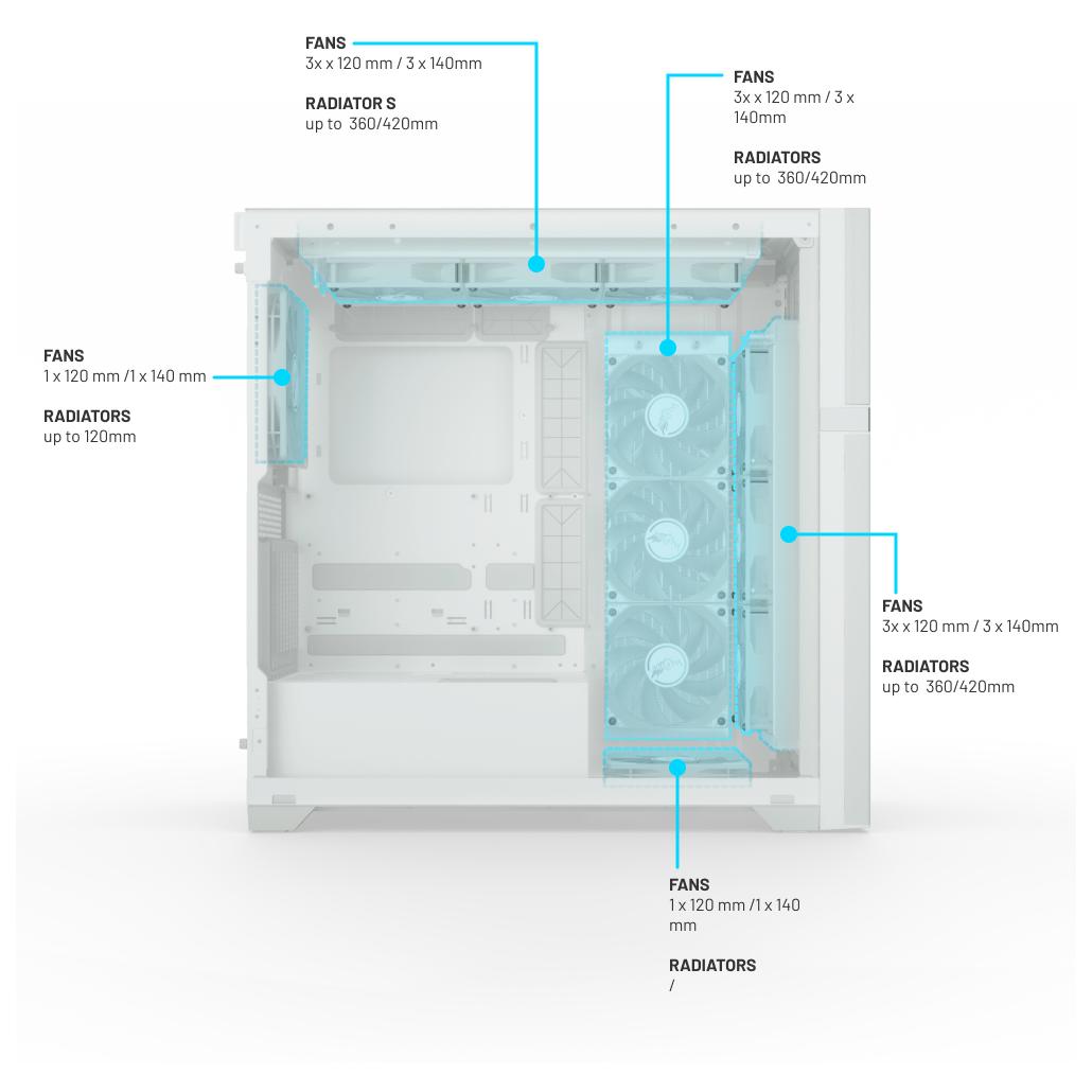 Valkyrie VK02 White LCD Midi Tower