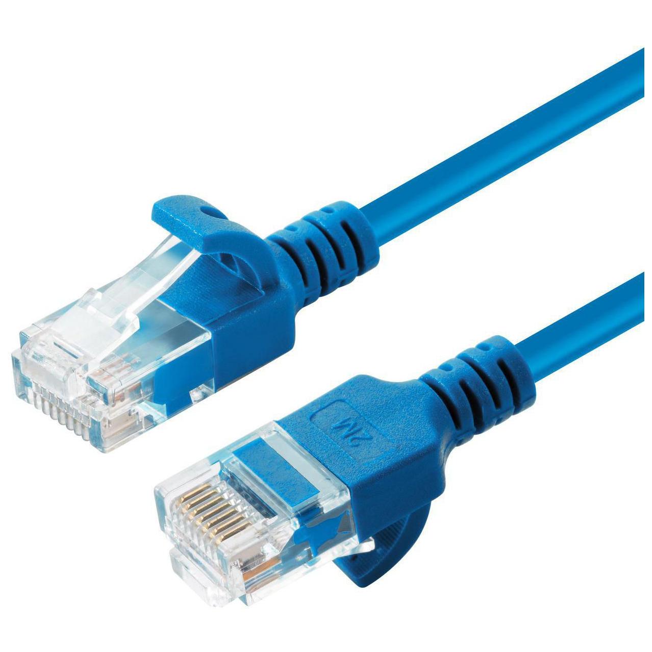 MicroConnect Cat6a UTP Cable, 0.3m, Blue
