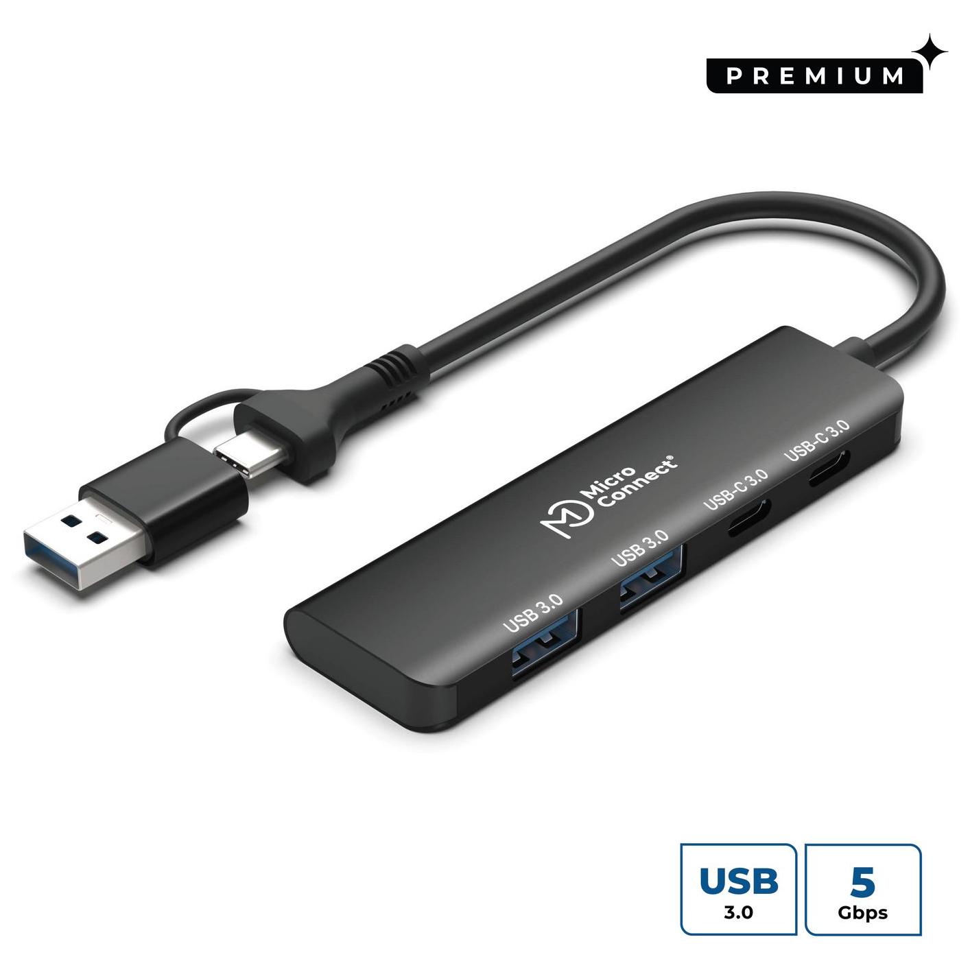 Hub et adaptateur 4 en 1 MicroConnect USB-C
