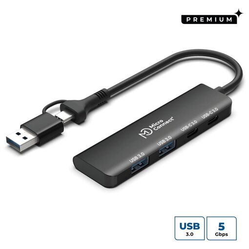 MicroConnect 4-in-1 USB-C Hub & Adapter