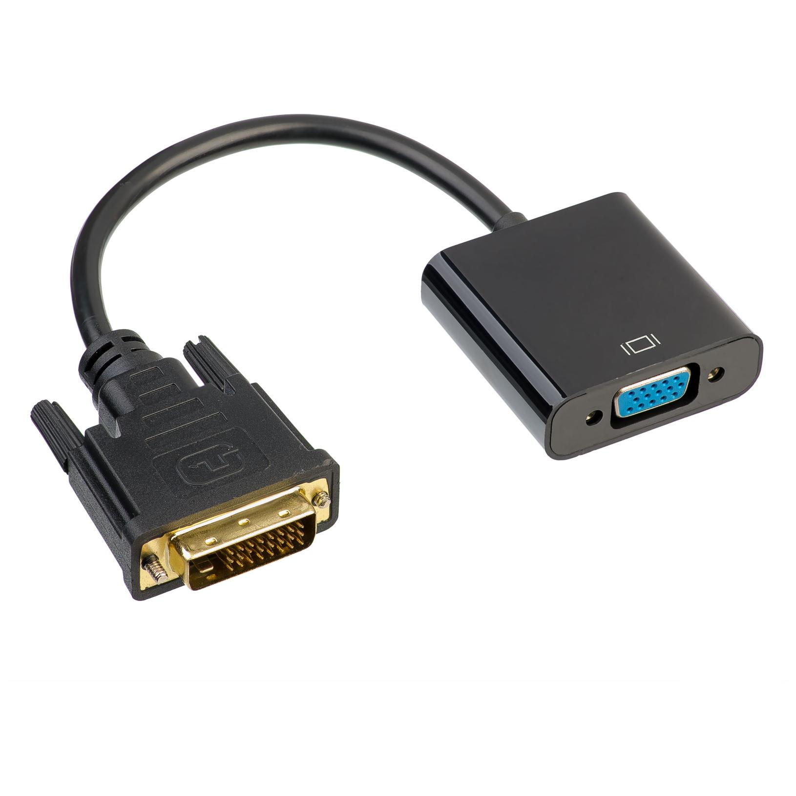 Cable y adaptador de vídeo Akyga AK-AD-50, 0,15 m, VGA (D-Sub) a DVI, negro
