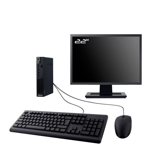PC Lenovo M92p Tiny - Pantalla de 22", Procesador Intel i3-3220T, 16 GB RAM, 240 GB SSD, Windows 11