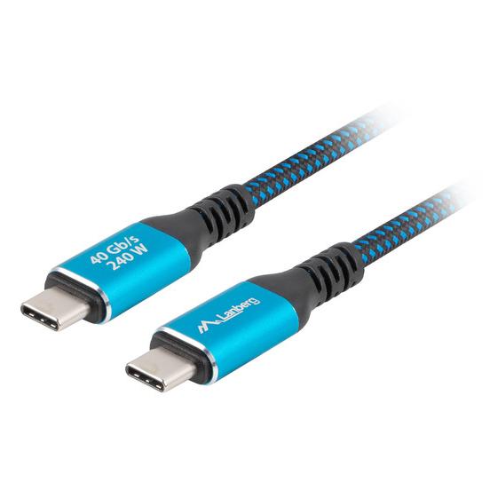 Cable Lanberg USB-C 1m, USB 3.2 Gen 2, Negro y Azul