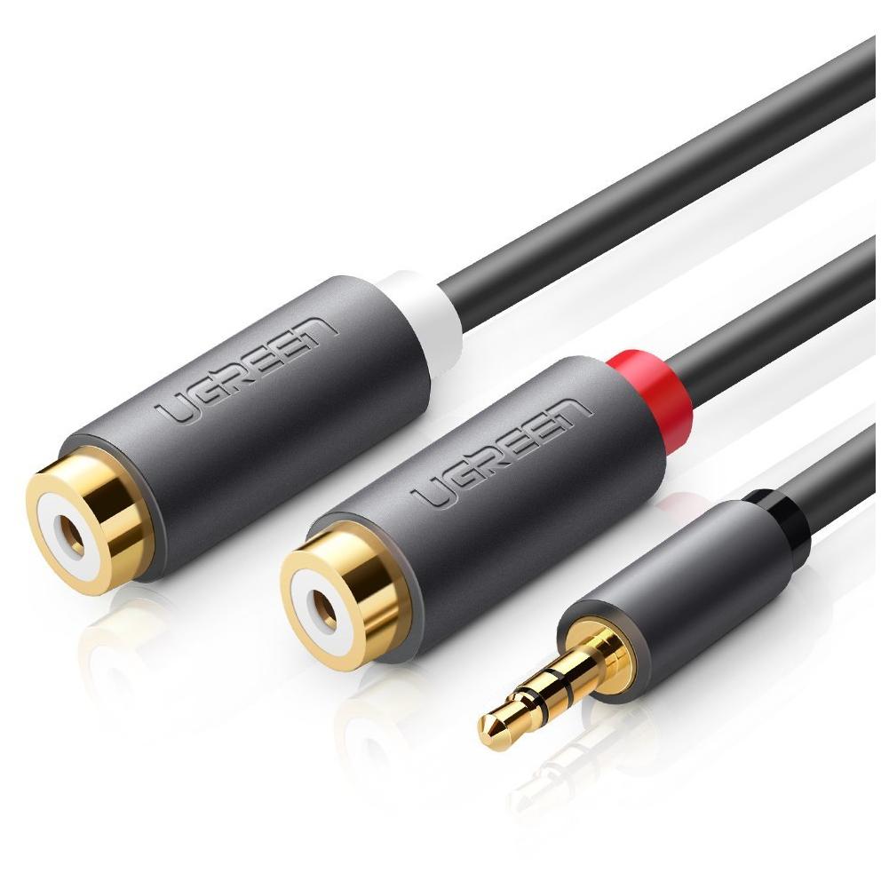 Ugreen 10547 3.5mm Audio Cable, 2 x RCA, Black
