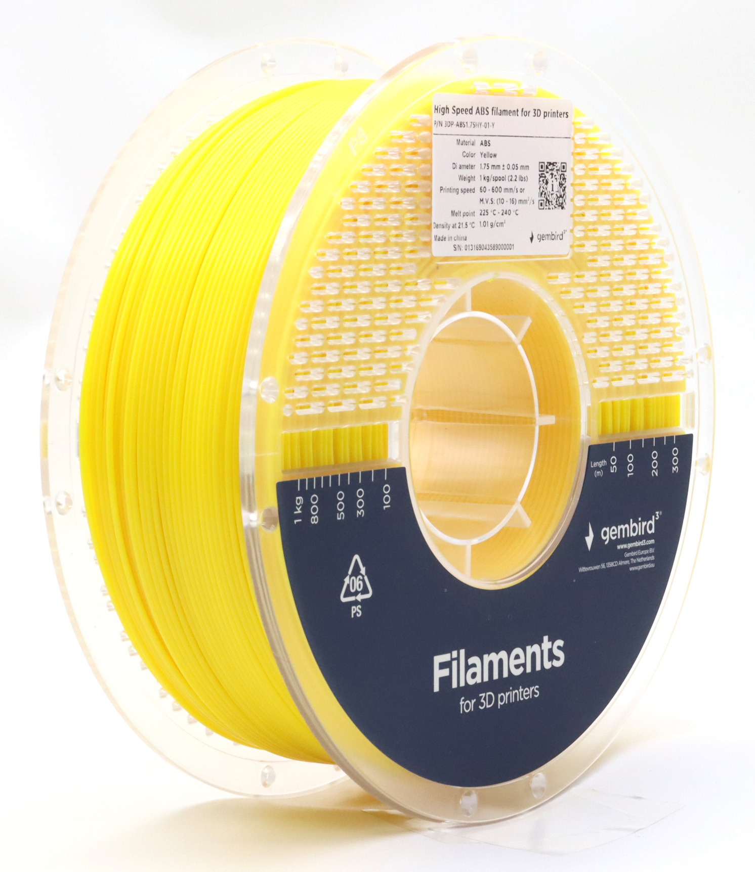 Gembird 3D Printing Material ABS Yellow (1kg)