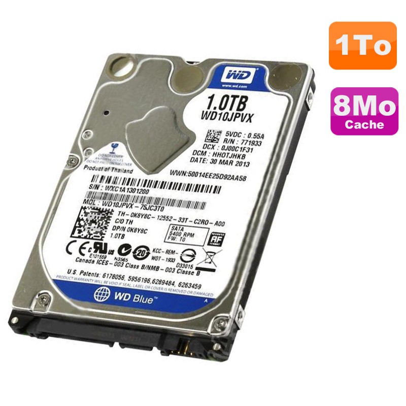 Disque dur interne Western Digital 1 To 2,5 pouces SATA (WD Scorpio Blue)