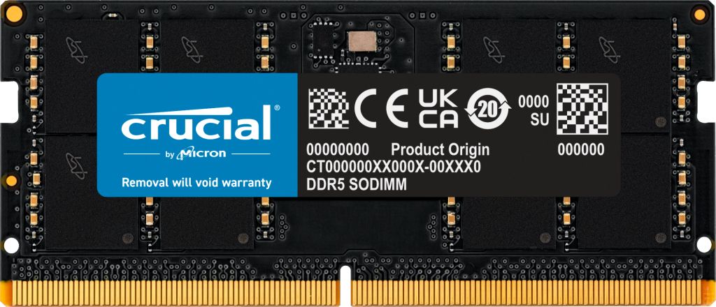 Crucial 32GB DDR5 SO-DIMM Memory Module (1x32GB, 4800MHz, ECC)