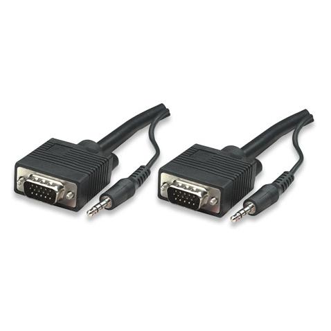 Cable Manhattan SVGA + Audio, 10 m, Negro