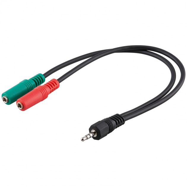 Techly ICOC 11-SB-HP Audio Cable 0.15m 3.5mm Black