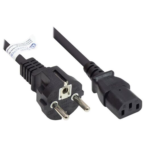 Alcasa E+F Power Cable, 1.5m, C13 Coupler