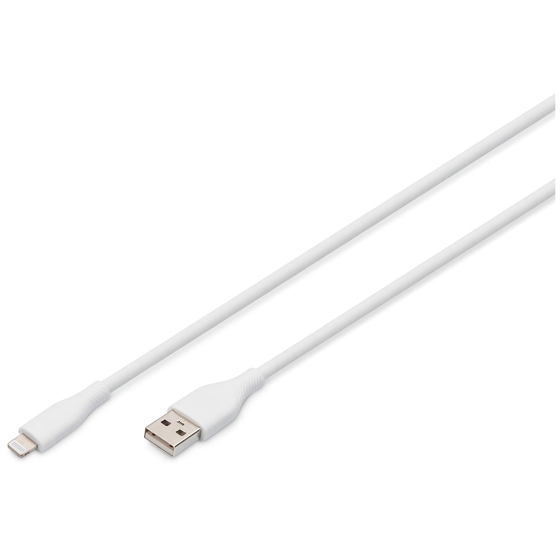 Câble de connexion Digitus Lightning vers USB-A, 2 mètres, Blanc