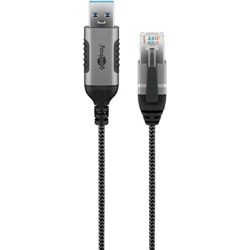 Câble de changement de genre Goobay USB 3.0, noir et argent