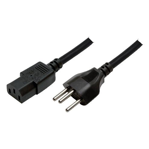 Logilink Swiss-IEC C13 Power Cable - 1.8m Black
