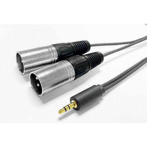 Cable de audio VivoLink 15 m, 3,5 mm a 2x XLR macho, negro