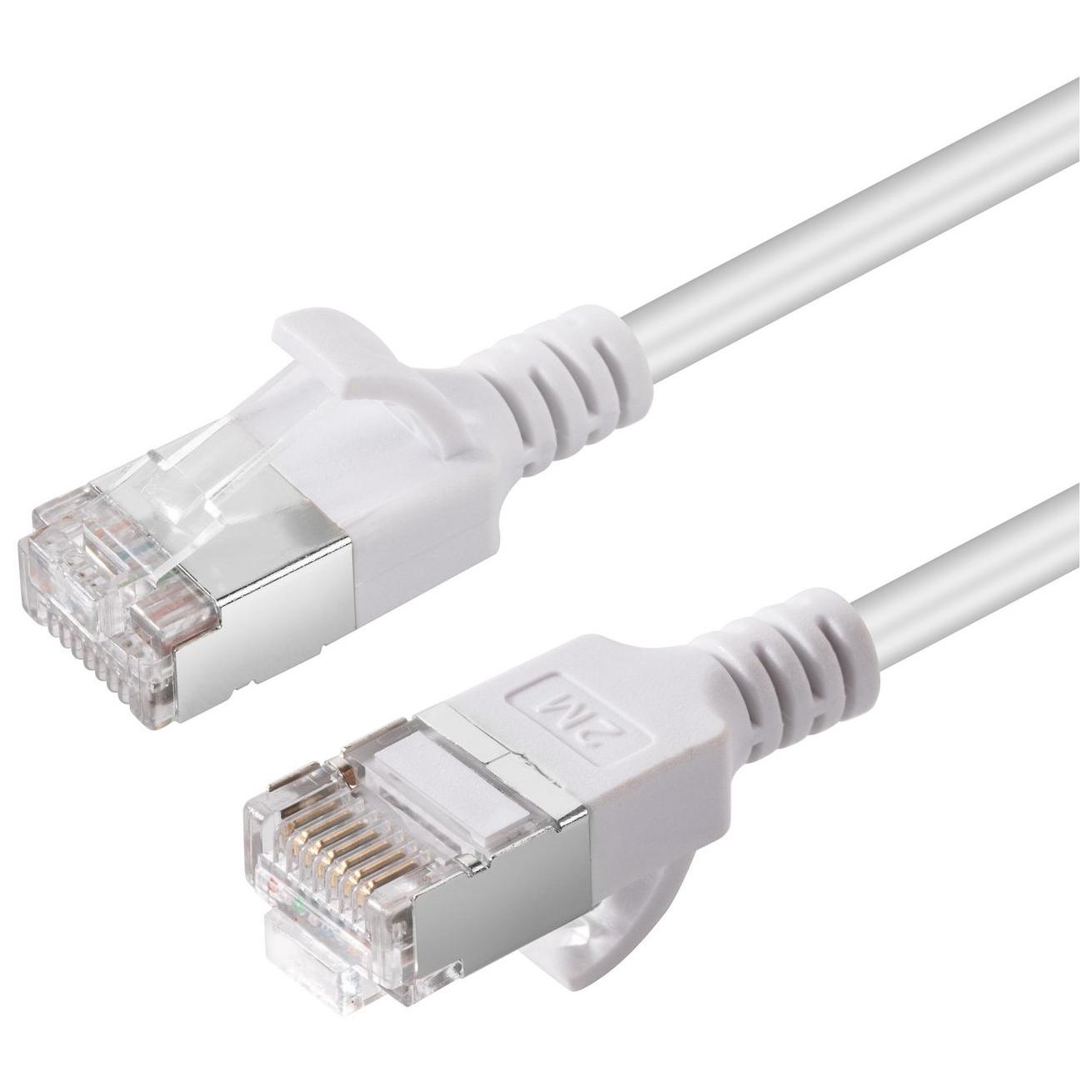 MicroConnect V-FTP6A0025W Slim Network Cable, 0.25m, Cat6a U/FTP (STP), White
