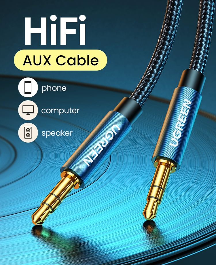 Cable de audio UGreen 3,5 mm, 3 m, Azul