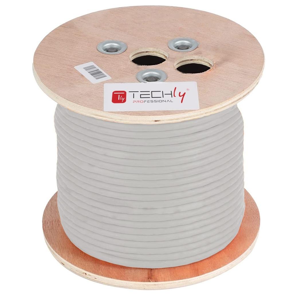 Techly Cat6a Network Cable 305m S/FTP (S-STP) - Grey