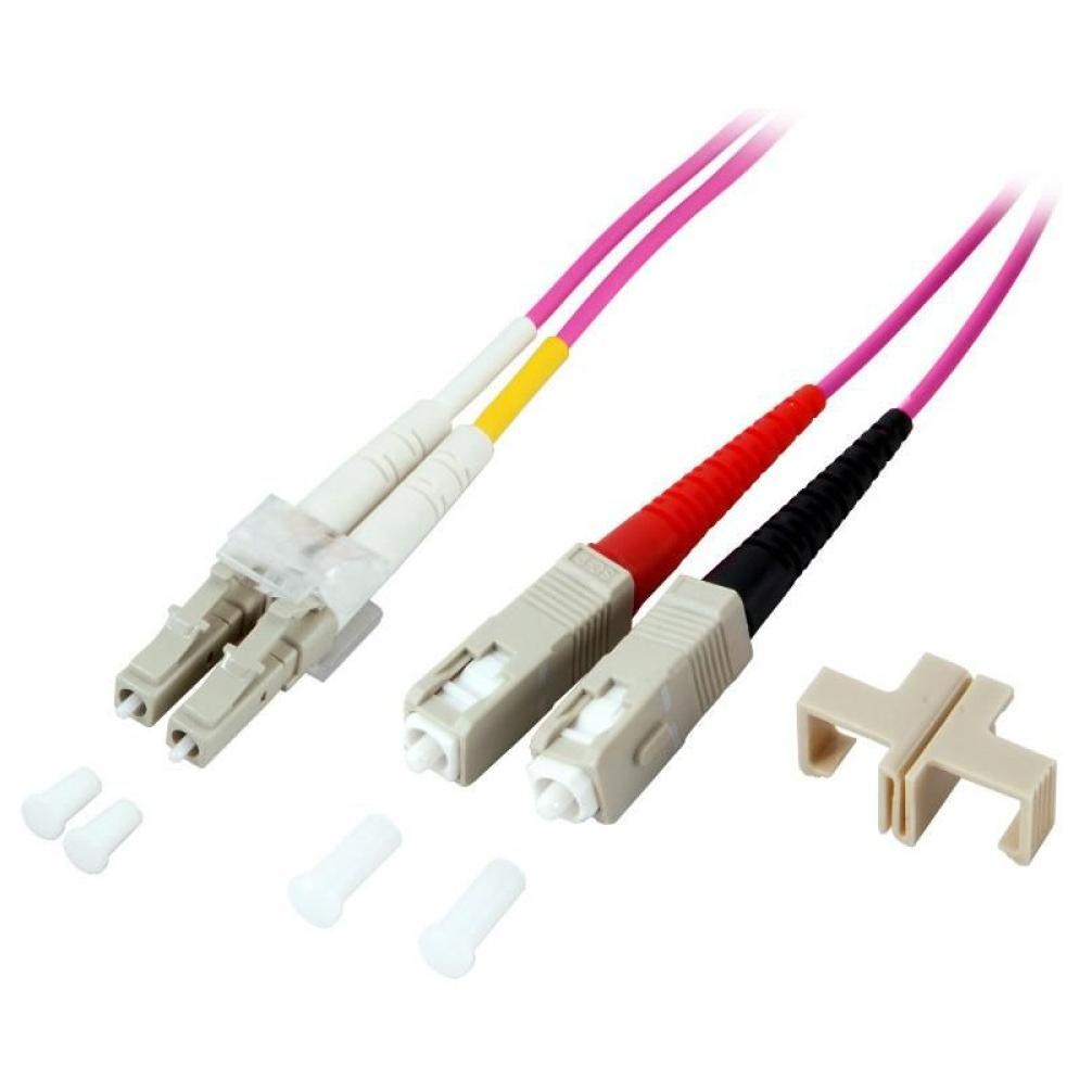 Techly InfiniBand and Optical Fiber Cable 2m, SC-LC M-M, Fuchsia