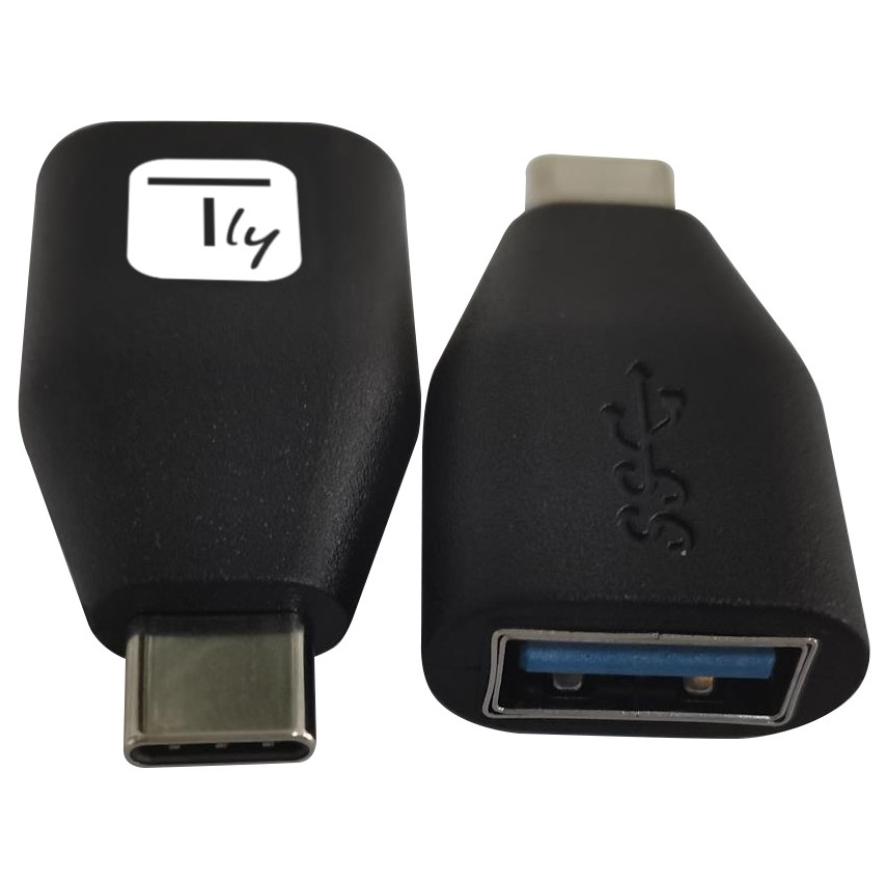 Adaptador Techly USB C a USB A, Negro