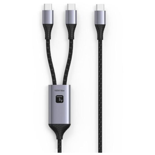 Techly USB-C Cable, 1.5m, 2 x USB-C, USB 2.0, Black and Gray